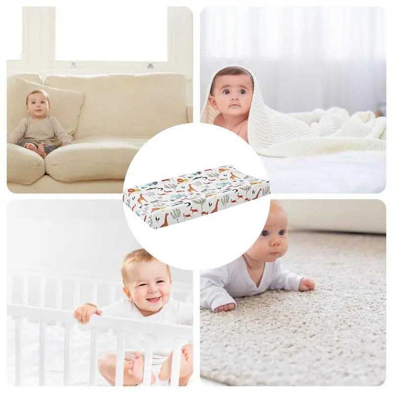 Diaper Changing Pad Cover Cotton Soft Breathable Changing Table Cover Waterproof Cute Print Patterns Diaper Table