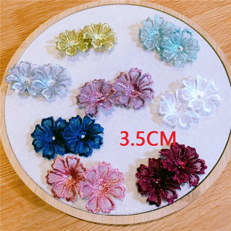 

15PCS DIY embroidery lace petals yarn spinning five petals flowers love petals yarn spinning clothing shoes and hats accessories