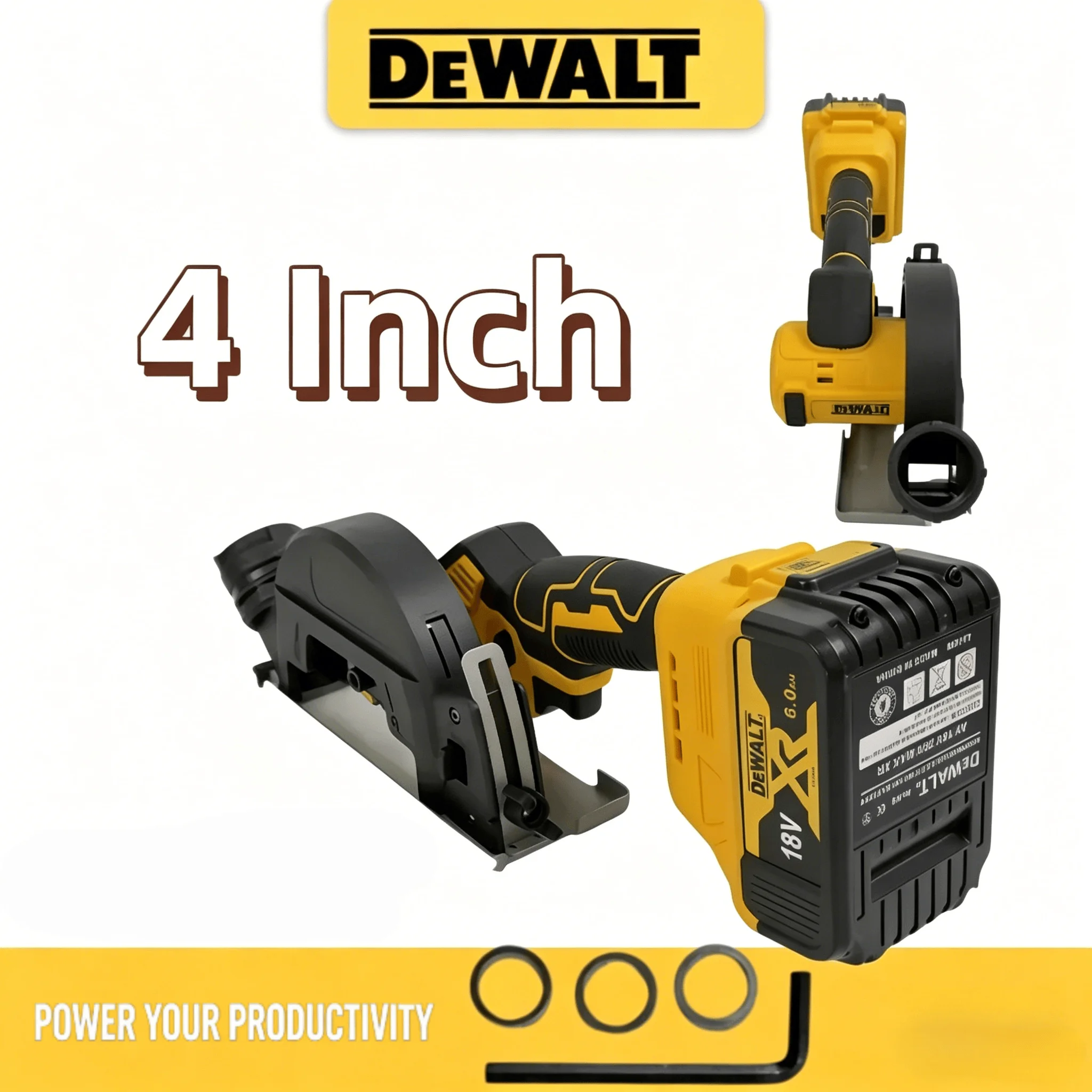 DEWALT JMJ 4인치 앵글 그라인더, 무선 절단 톱, 휴대용 연삭기, 다기능 절단 전동 공구