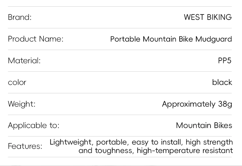 WEST RADFAHREN MTB Fahrrad Kotflügel 2 stücke Tragbare Mountainbike Kotflügel Staubdicht Radfahren Kotflügel Spritzschutz Fahrrad Zubehör – Detail 4
