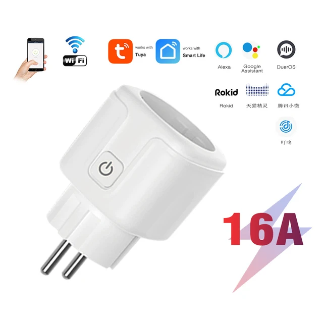 Tuya Smart Zigbee Plug EU 20A AC100-250V Smart Plug Power Outlet Work With  Tuya SmartLife App Alexa Google Home Alice - AliExpress