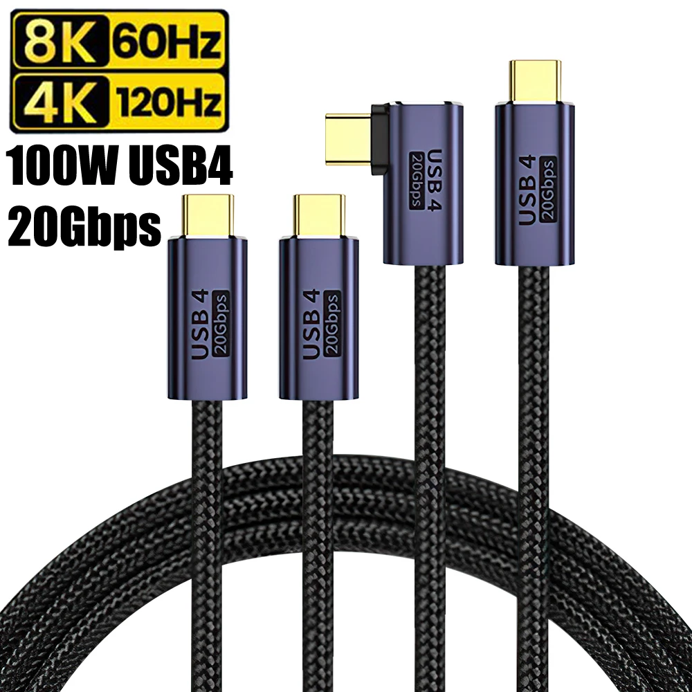High-Speed USB 4 Type-C Cable – 20Gbps Data Transfer, 100W Charging, 8K Video Support