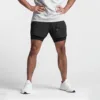 Men's Running Shorts Quick-drying Fitness Black Double Layer Shorts Men New Sport Workout Training Bodybuilding Short Pants 4