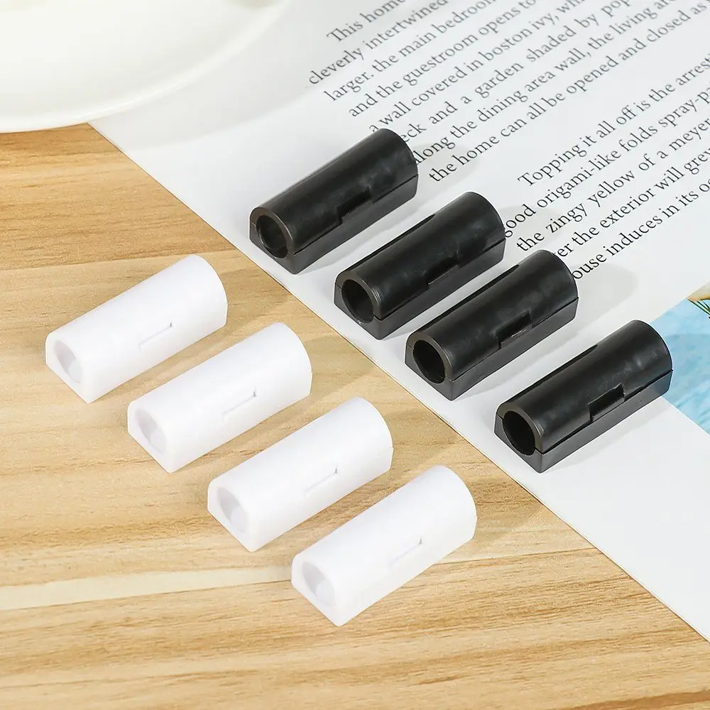 Self-adhesive Cable Clamp Data Line Fixer Holder ABS Cylindrical With Buckle Wire Management Clip Desktop Tidy Tool 16/20Pcs