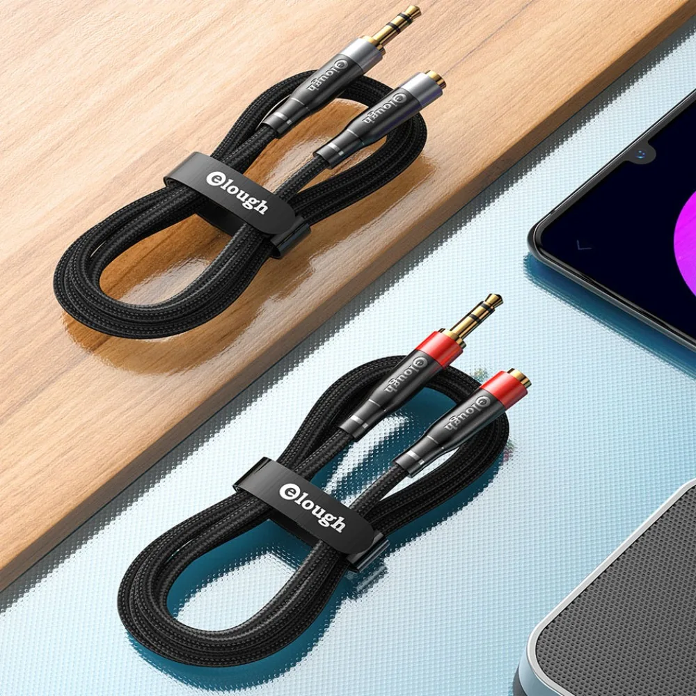 

Male To Female Elough Male To Female Audio Cable 2-ring 3.5mm Jack Elough 3.5mm Audio Extension Cable Aluminum Alloy
