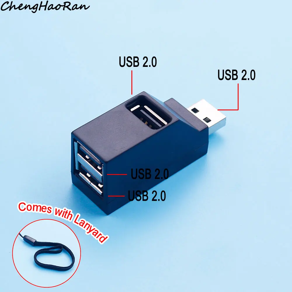1 piece USB 2.0 3.0 Hub 3 Ports Portable Fast Data Transfer USB Splitter for Computer Laptop Docking Station 2.0 3.0 Hub Adapter