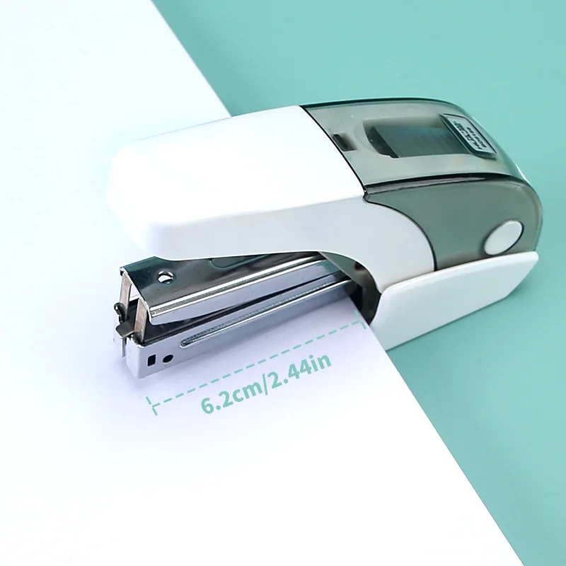 HUAJIE 1pcs Small Lightweight Portable Office Stapler – Effort Saving Heavy Duty Desktop Stapler with Staple Storage - 3