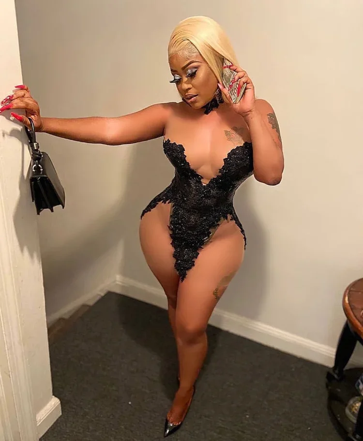 Customsized Delicate Black Stretch Mini Evening Cocktail Dress For Women Crystals Lace Sheer Mesh Birthday Queen Gown