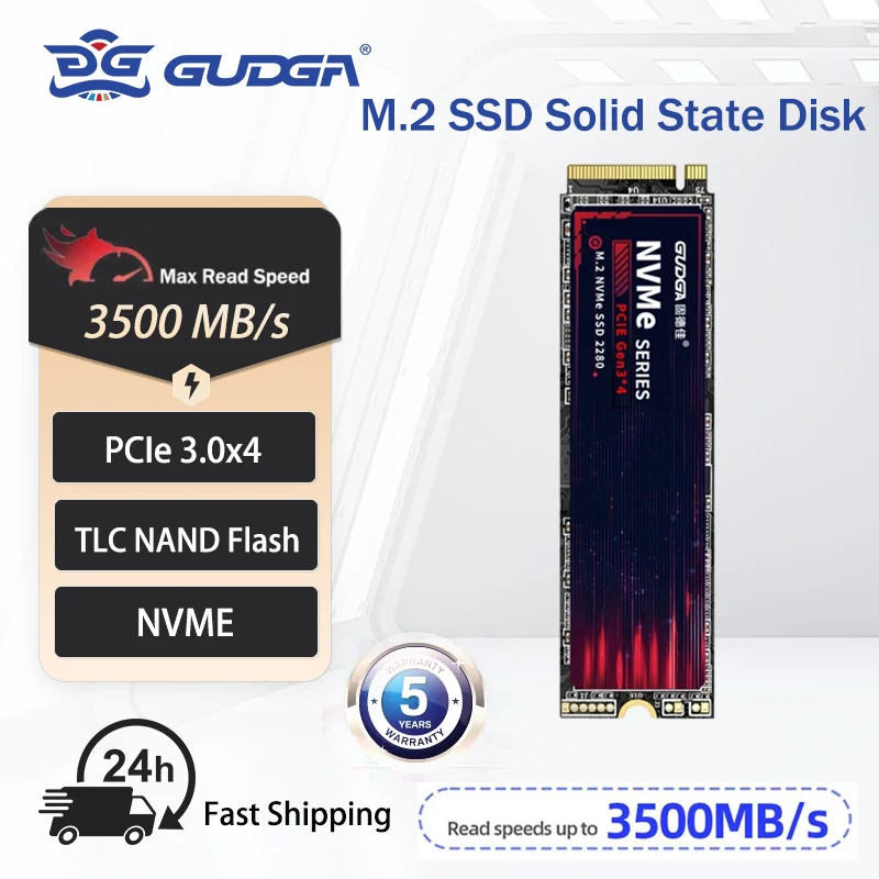 GUDGA M.2 SSD NVME 128GB 256GB 512GB 1TB M.2 2280 PCIe 3*4 Hard Disk Internal Solid State Drive For Laptop Desktop Game Console