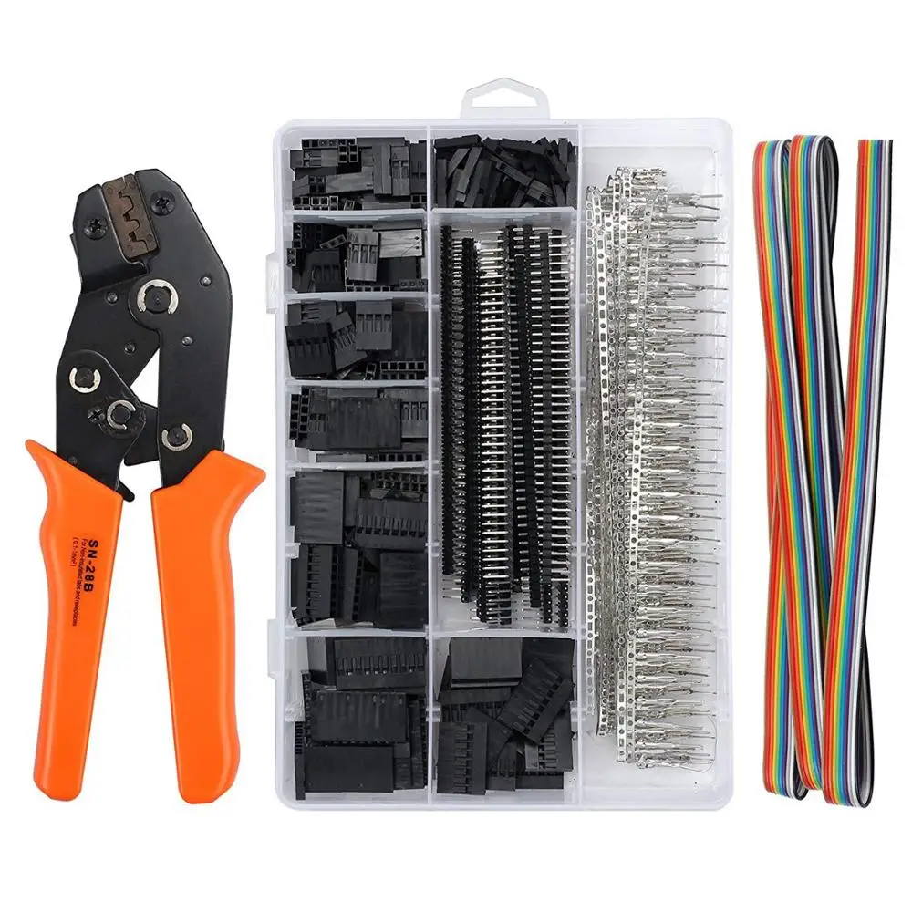 Crimping Pliers Combination Tool Crimping Tool Pliers Terminal Ferrule Manual Tool  Terminal Clamp Kit SN-28B+1550Pcs Connector