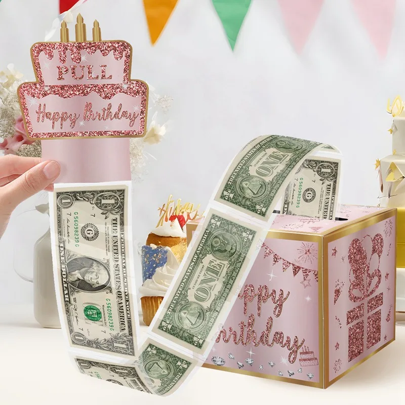 Birthday Money Gift Boxes with Pull-Out Happy Birthday Card, Fun Cash Surprise Packagin... - SKU MGB01127 - UGI Packaging