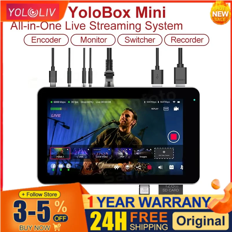 &middot;YoloLiv YoloBox Mini Ultra-Portable All-in-One Smart Live Streaming Encoder & Monitor