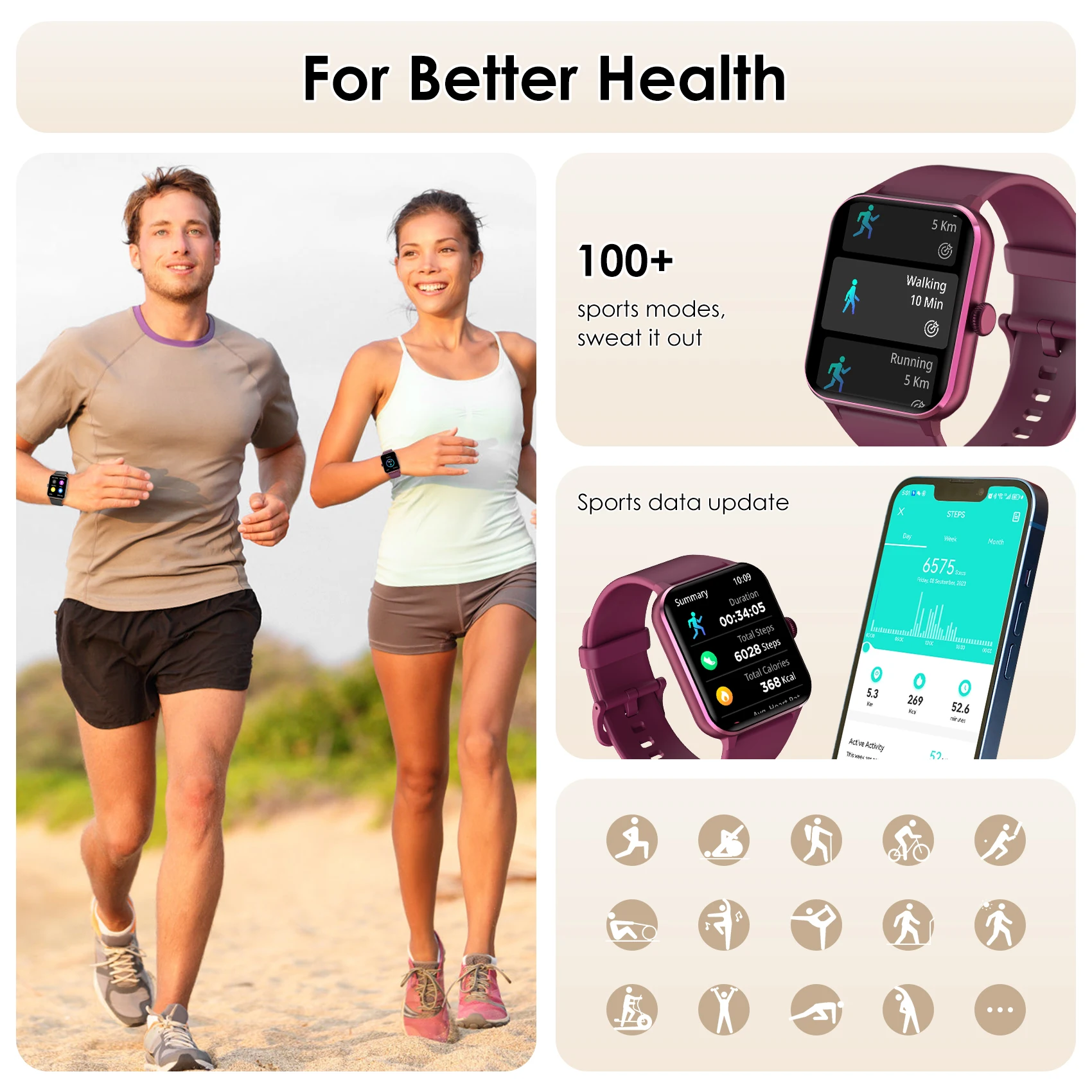 Baolubao New Smartwatch Answer/Dial Message Reminder 1.85'' HD Touch Sports Watch Health and Fitness Tracking