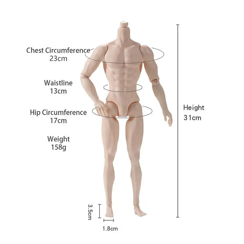 1pc Boys Doll Heads 1/6 Boys Doll Male Figures New Joints Movable Solid 35cm Dolls Kids Boys Girls DIY Toys Birthday Gifts - 6