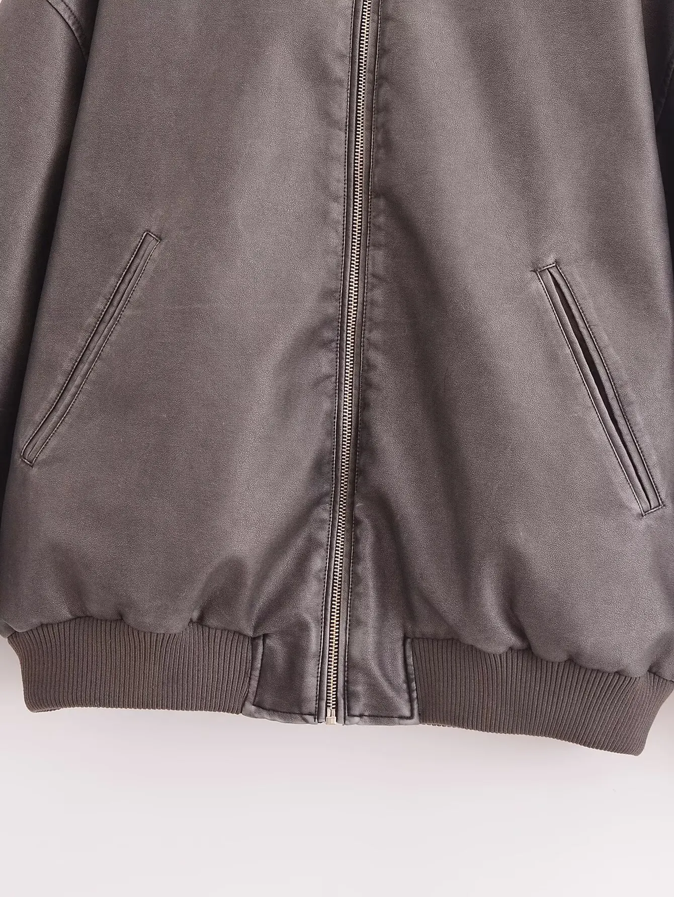 Faux Leather Jackets Women's Coat Pu Long Sleeve Outwear Elegant Solid Fashion 2024 inszart Casual Loose With Zipper Woman Coat