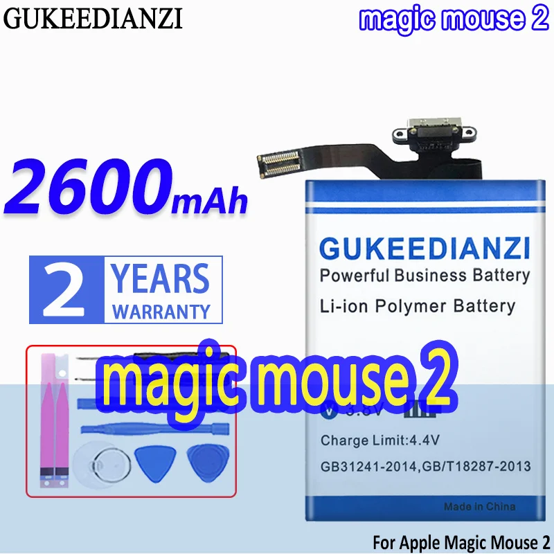Batteria Gukeedianzi Ad Alta Capacità 020-00633 A1672 020-00634 2600Mah Per Apple Magic Mouse 2 Mouse2 Wireless