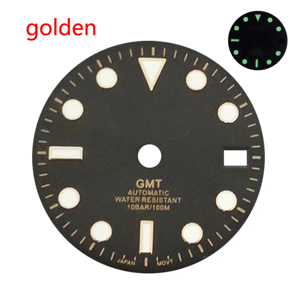 

28.5/29mm Sunburst black NH34 GMT dial suitable for NH34 movement watch accessories