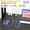L Shaped Desk with Power Outlet, L Shaped Gaming Desk with Led Light & Hutch, Reversible Home Office Desk, Corner Computer Desk 5