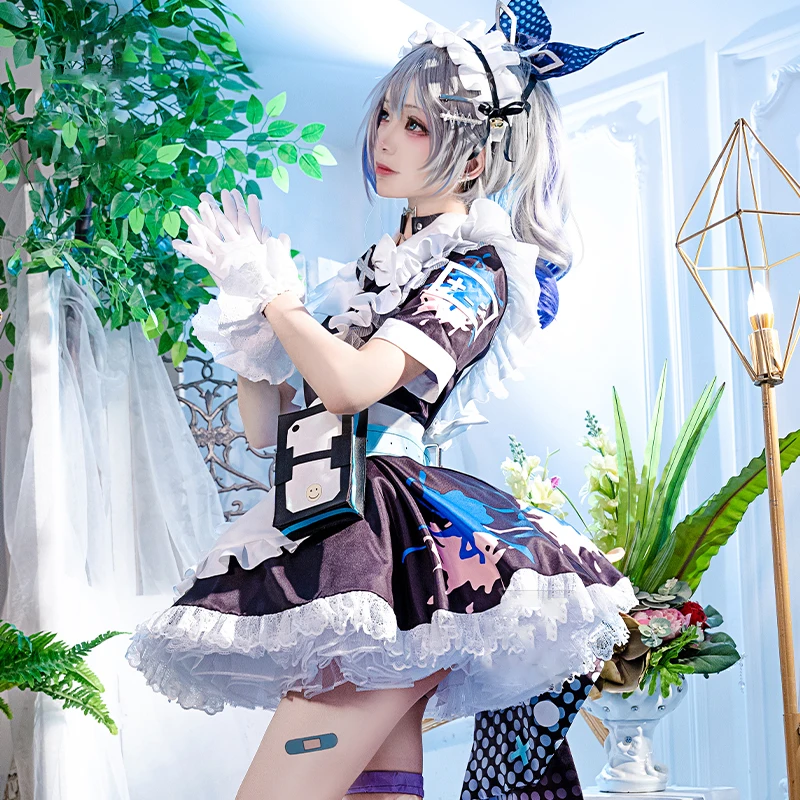 

Luckyoubi Silver Wolf Cosplay Costumes Game Honkai Star Rail Sexy Women Girls Apron Dress Suit Unifrom Halloween Party Outfit