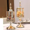 European Luxury Crystal Glass Storage Jar with Lid Rose Candy Jar Gold-plated Storage Decorative Ornaments Art Home Decoration 3