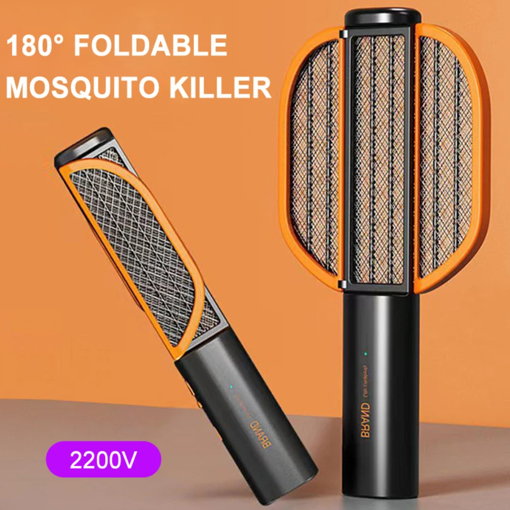 

2-in-1 Electric Shock Mosquito Killer Swatter Foldable UV Light Mosquito Killer Lamp USB Rechargeable Insect Killer Flycatcher