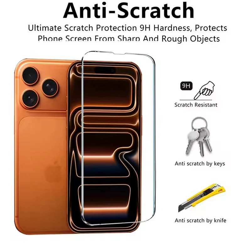 5Pcs 8K Screen Protector 13 12 11 Pro Max Mini HD Tempered Glass For IPhone 17 Air XR X XS 14 15 16 Plus_voghion.com