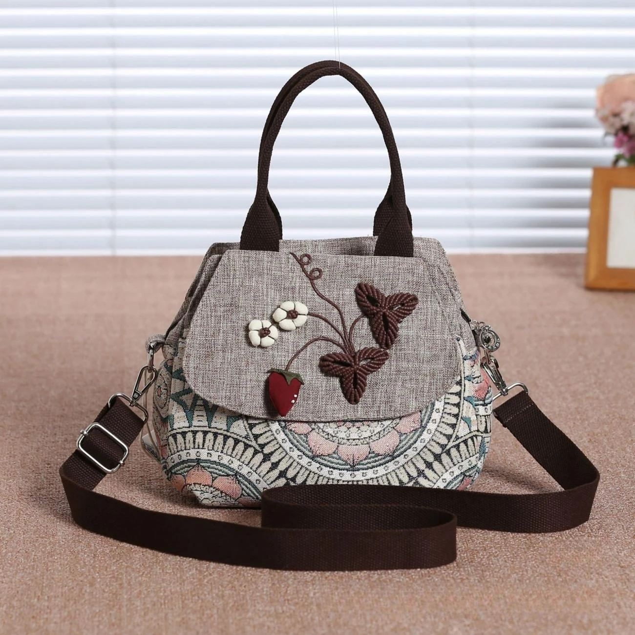 Ethnic Retro Chinese Style Handmade Versatile Lightweight Literary Handbag Canvas One Shoulder Crossbody Bag Women's Bag pearl women‘s bag retro luxury designer brand bow handbag crossbody female bags fashion women s 2023 trend shoulder bag purses