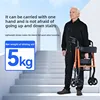 Heavy Duty Rollator Walker Load for 158kg,Lightweight Folding Bariatric Rolling Walker with Extra Wide Seat Elderly Walking Aids 4