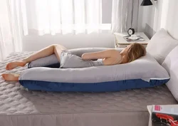 Ultra-Soft Fleece U-Shape Maternity Support Pillow - 70x130cm (Blue-grey)