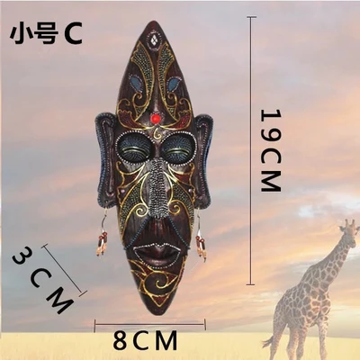 acrafts Creative African masks hanging bar resin Decoration pendant tattoo shop wall mural crafts personality