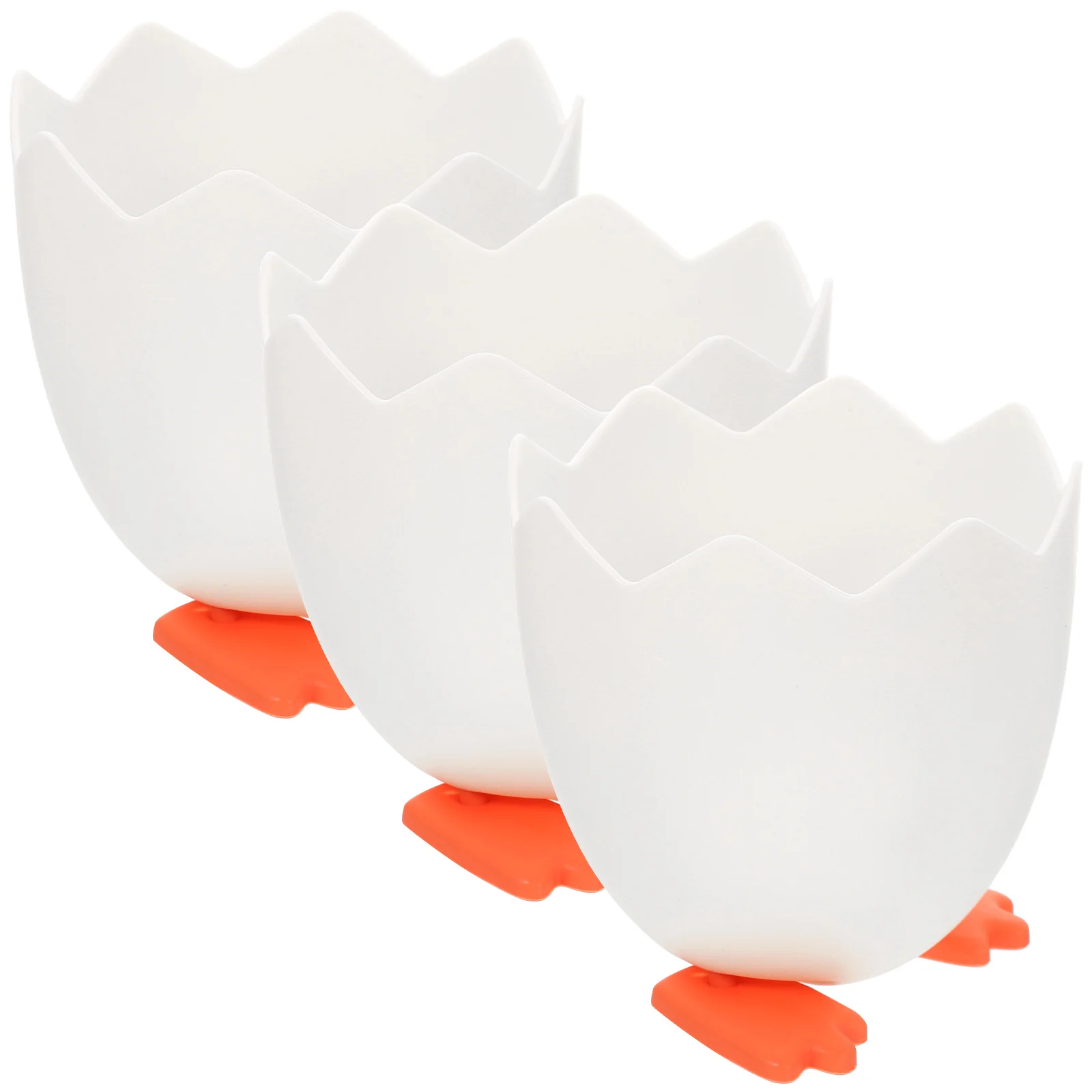 

3 Pcs Lead Pencils Eggshell Holder Makeup Brush Organizer Container Students Stationery White Plastic