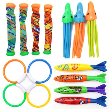 Summer Swimming Diving Toys Set Pool Swim Ring Water Sports Play Game Diving Stick Underwater Accessories Grabbing Toys for Kid 4