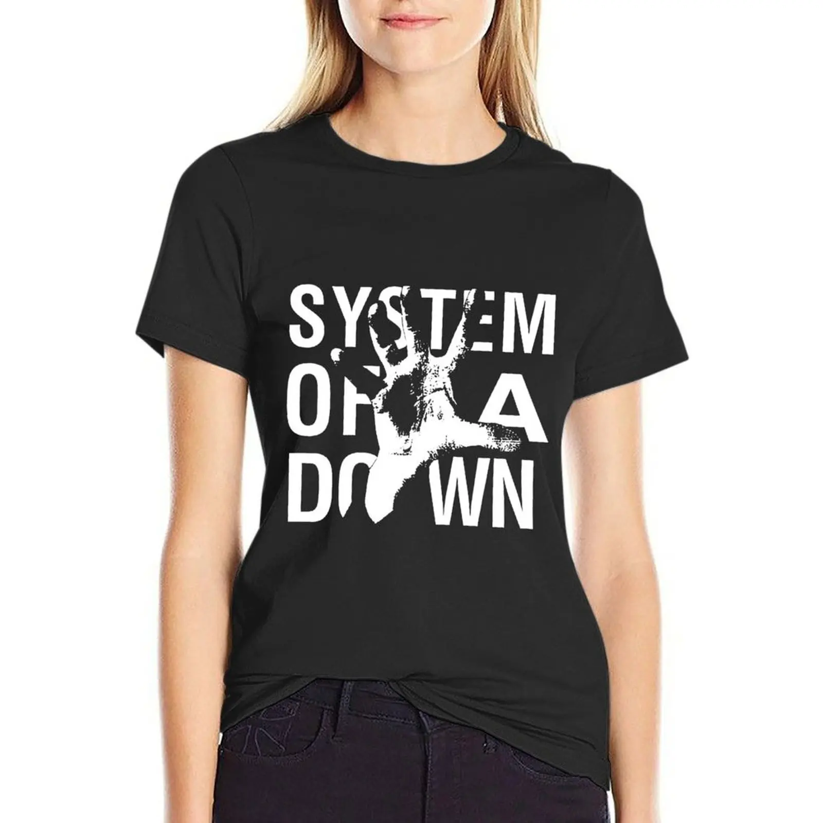 system of a down white T-shirt aesthetic clothes female t-shirt dress for Women plus size