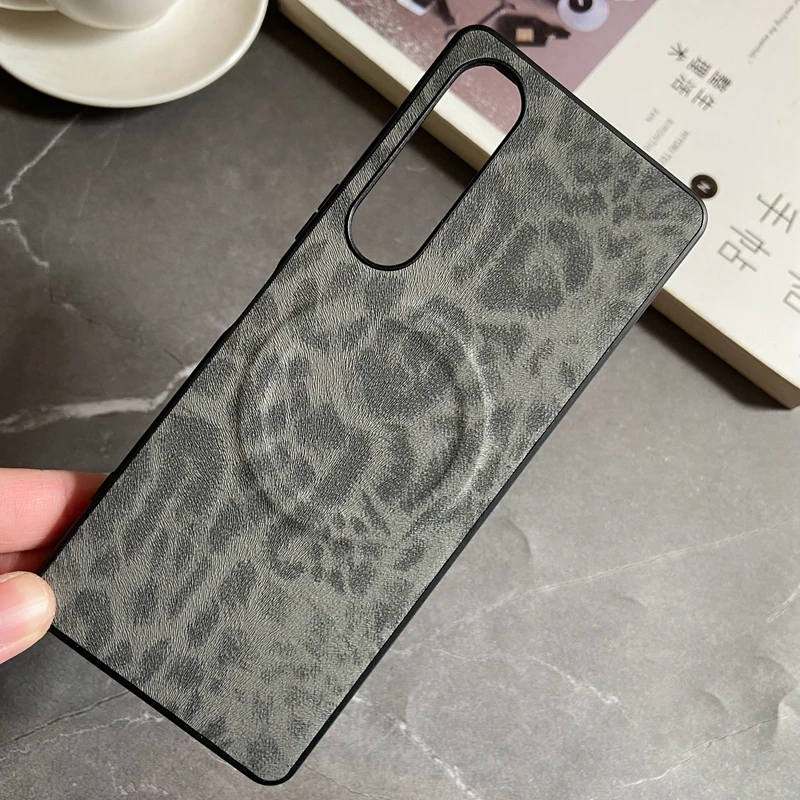 Magnetic Leather Leopard Floral Shockproof Phone Case with Mag-safe