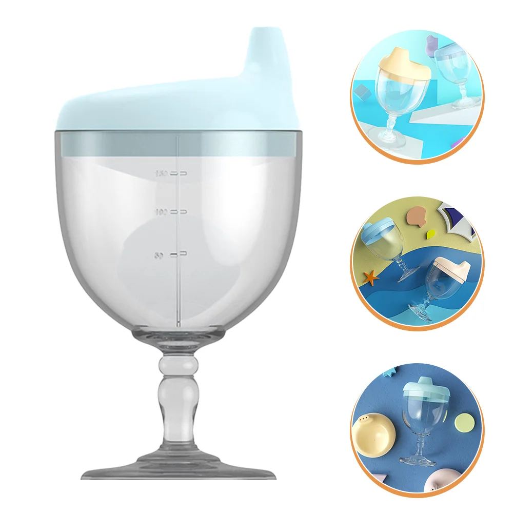 

Toddler Training Cup Glass Cup with Lid Goblet Style No-Spill Cups 150ML