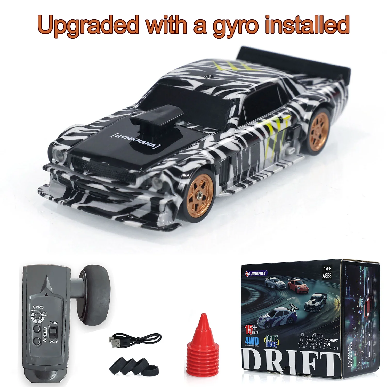 Gifts Outdoor Toys 1/43 Gyro RC Mini Race Cars 2.4g Radio Control Drift Car 4WD High-Speed Motor Vehicle Model for Boys TH23884 2
