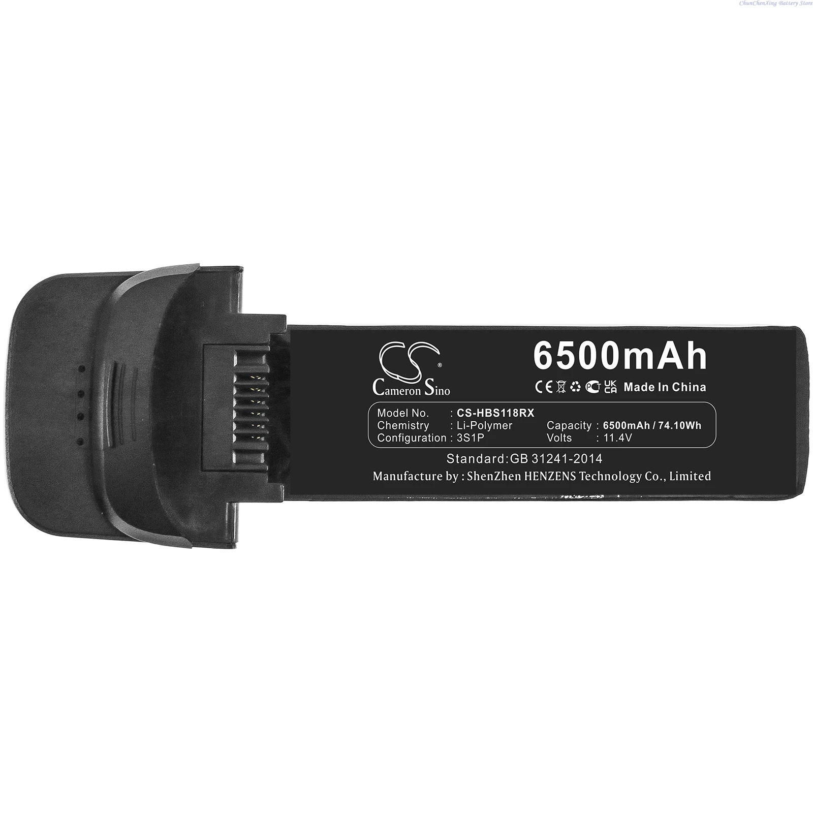 Câble de charge et batterie Hubsan Zino Pro Plus 11.4V 6500mAh, accessoires inclus.