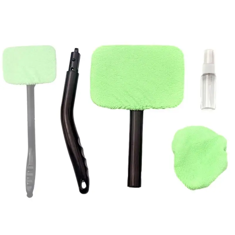 

Car Window Cleanser Brush Windshield Wiper Microfiber Brush Kit Vehicle Window Cleaner With 2 Reusable And Washable Pads And 1