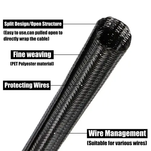 1~50m PET Braided Expandable Cable Sleeve 2~50mm Flexible Self Closed Insulated Wrap Pipe Tube Line Protector Wire Organizer - Image 3