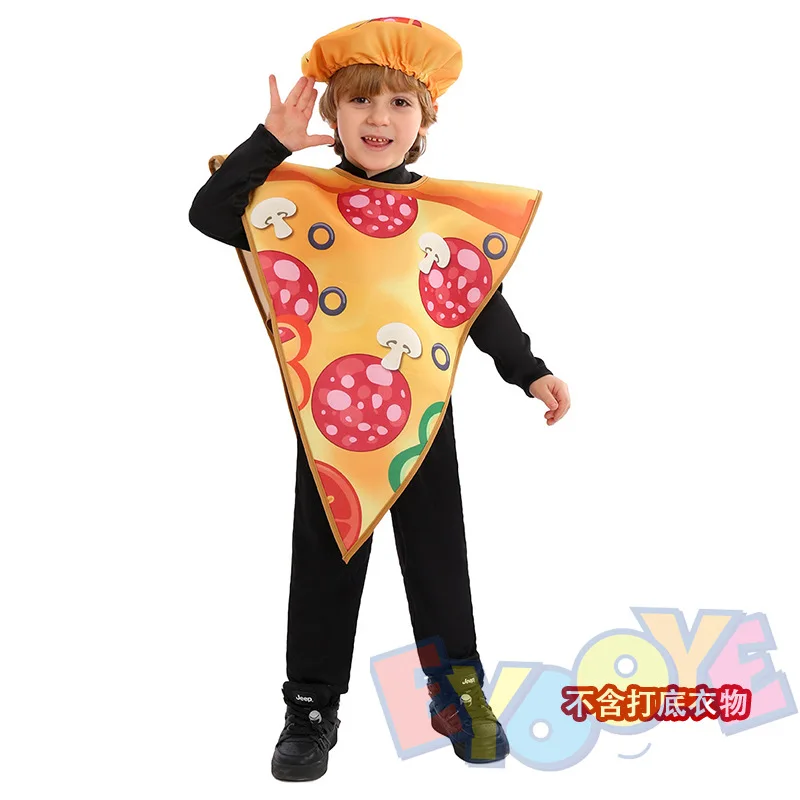 June 1st Children's Day School Wicked Funny Cosplay Role Play Breakfast Food Pizza Omelette Egg Table Performance Costume