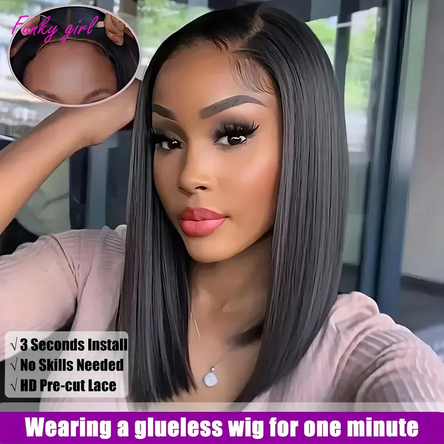 Human Hair Bob Wig 4x4 Lace Closure Ready To Wear For Women human hair wig