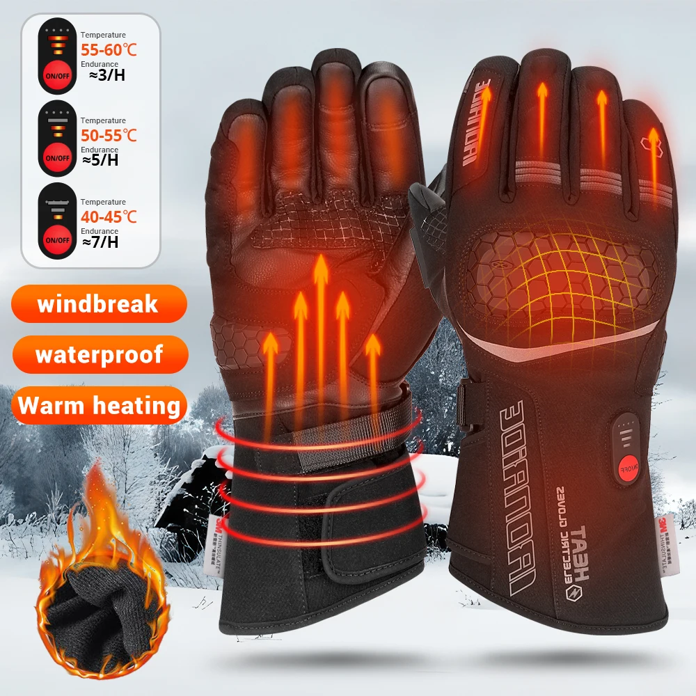 

Winter Waterproof Motorcycle Heating Gloves Men Women Heating Thermal Equip Multi Color Windproof Motocross Self Heating Gloves