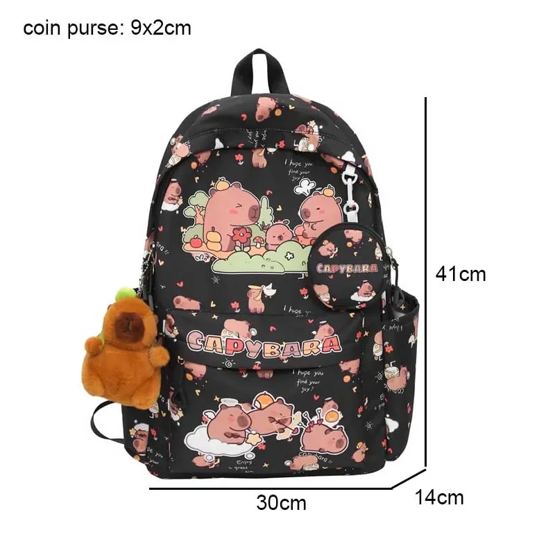 Cute Capybara Backpack for Girls Boys Student Teenager Children's Rucksack Women Cute Casual School Bags Kids Birthday Gift Toy