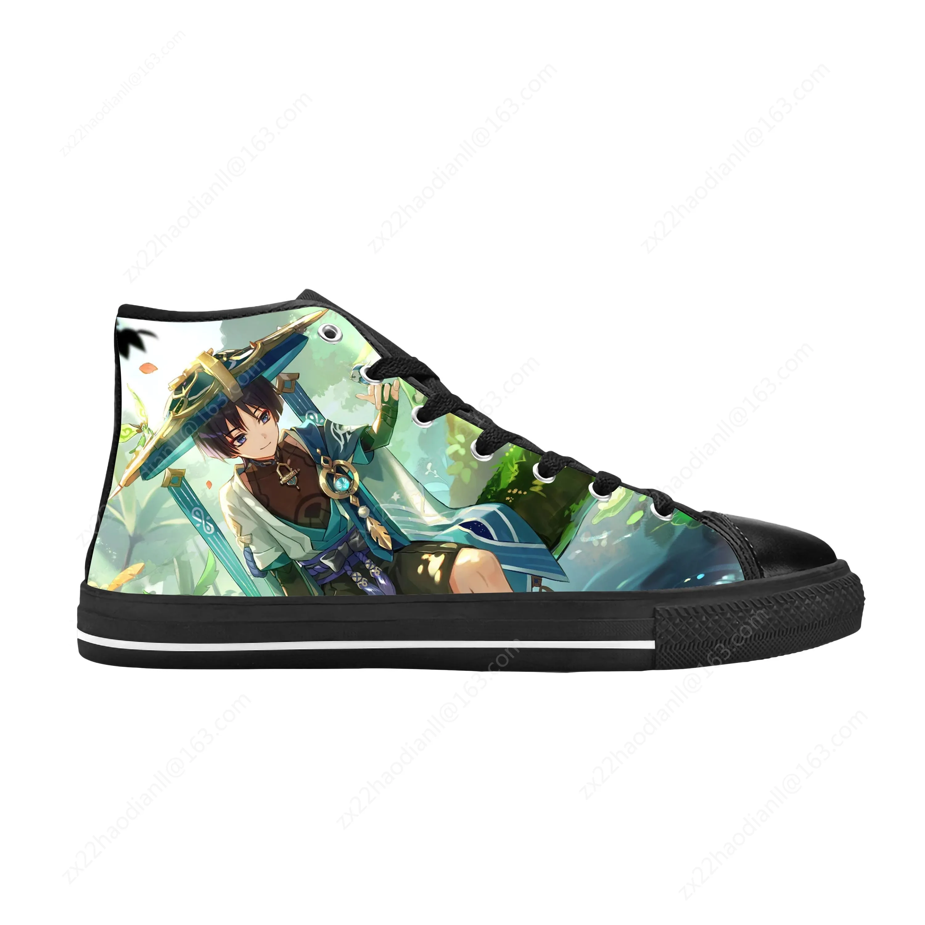 Anime Manga Cartoon Genshin Impact Scaramouche Casual Cloth Shoes High Top Comfortable Breathable 3D Print Men Women Sneakers