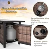 56 INCH Propane Fire Pit Outdoor Fire Table,with Fire Glass, Lid,  Garden, CSA Certification,50,000 BTU Gas Fire Pit Table 3