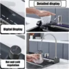 Kitchen Sink Digital Display Embossed Large Single Groove honeycomb  Nano Raindance Waterfall Sink  29.5 INCH 4