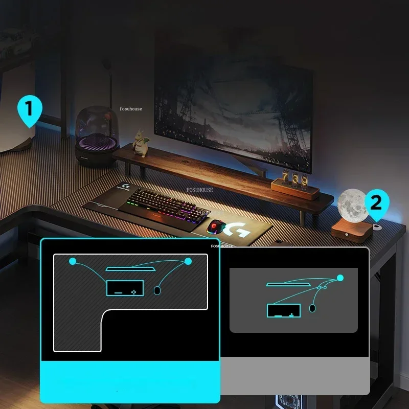 Creative Corner Computer Desks Double Table Internet Cafe Gaming Desk Home Bedroom Wooden Study Table European Office Furniture