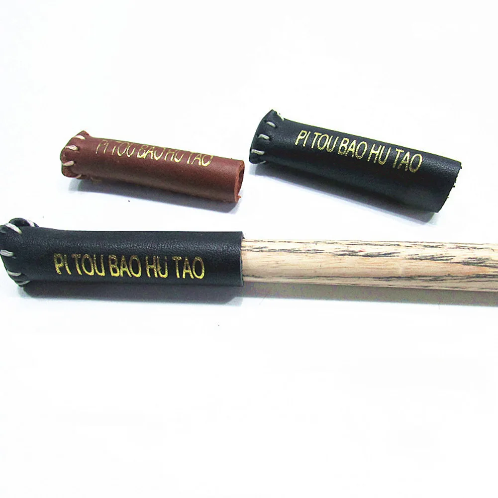 1pcs Snooker Billiard Cue Tip Head Protective Leather Cover Cue Head Protector Sturdy Outdoor Sports Accessories 65*15mm
