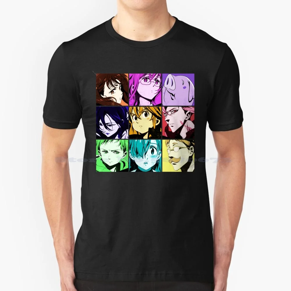 Seven Warhol Sins T Shirt 100% Cotone Tee I Più Venduti Nanatsu No Taizai Manga Anime 7 Deadly Sins Seven Deadly Sins Meliodas