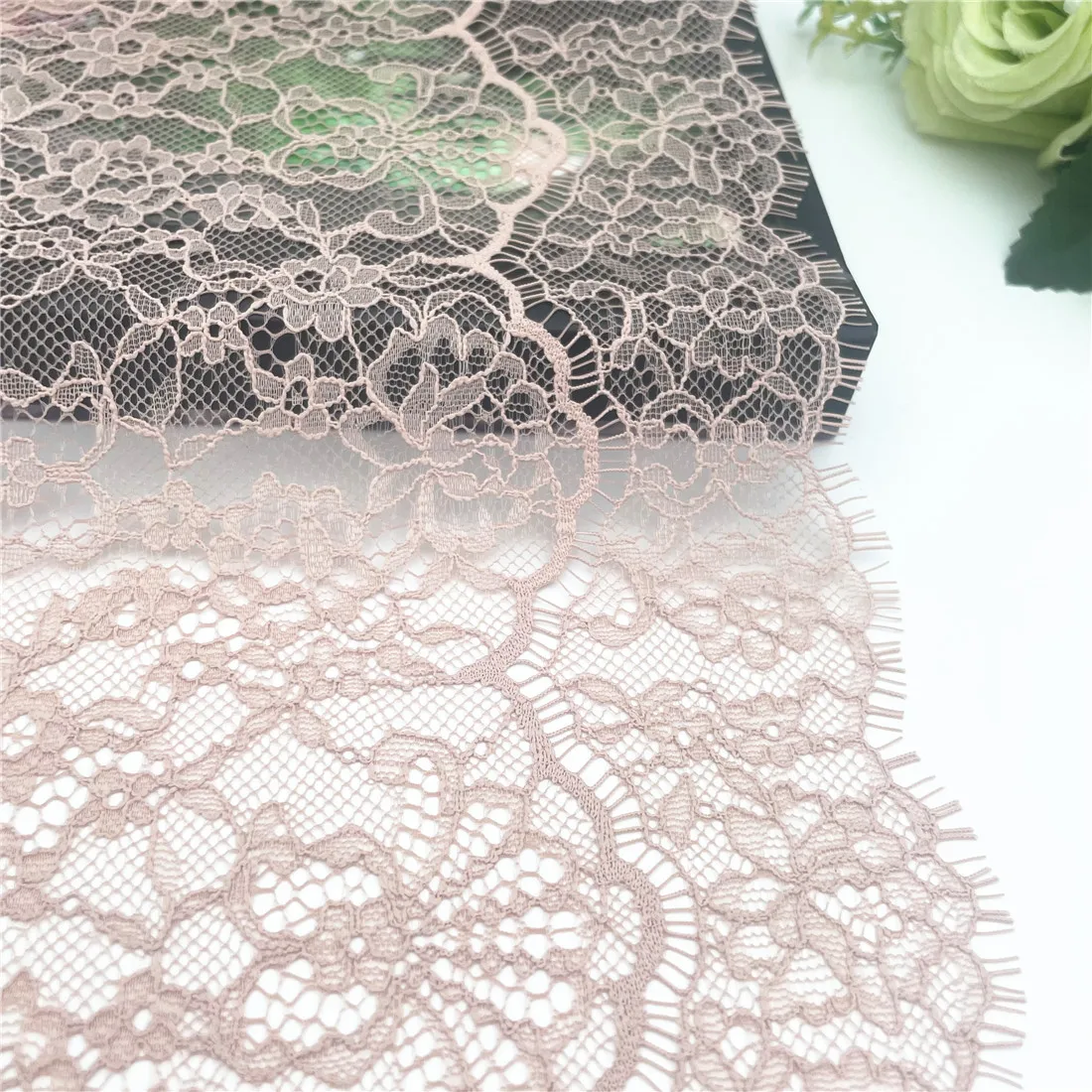 3y/lot Width 9 inch 23cm Skin Eyelash Lace Trim Non-Elastic Lingerie Sewing Craft DIY Apparel Fabric Lace Garment Material 2